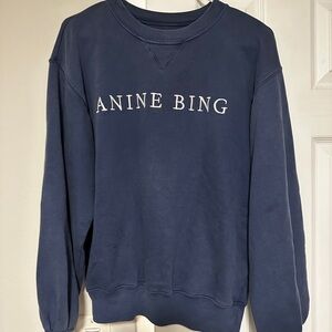 Anine Bing Women's Blue French Terry Crewneck